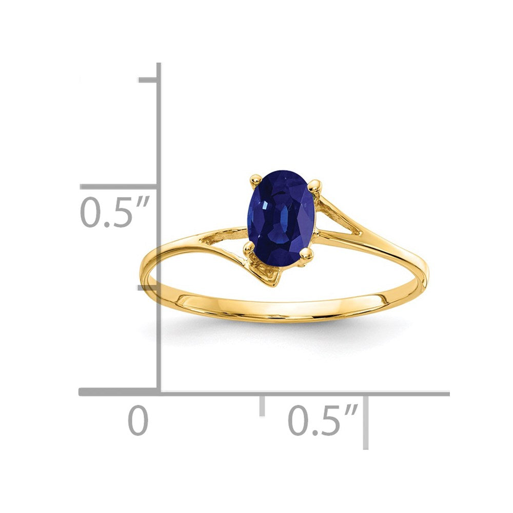 14k 6x4mm Oval Sapphire ring