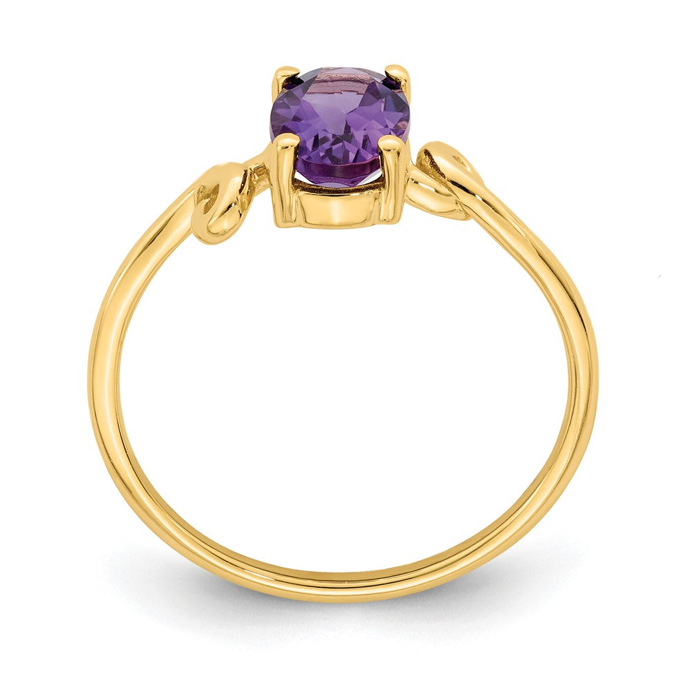 14k 7x5mm Oval Amethyst ring