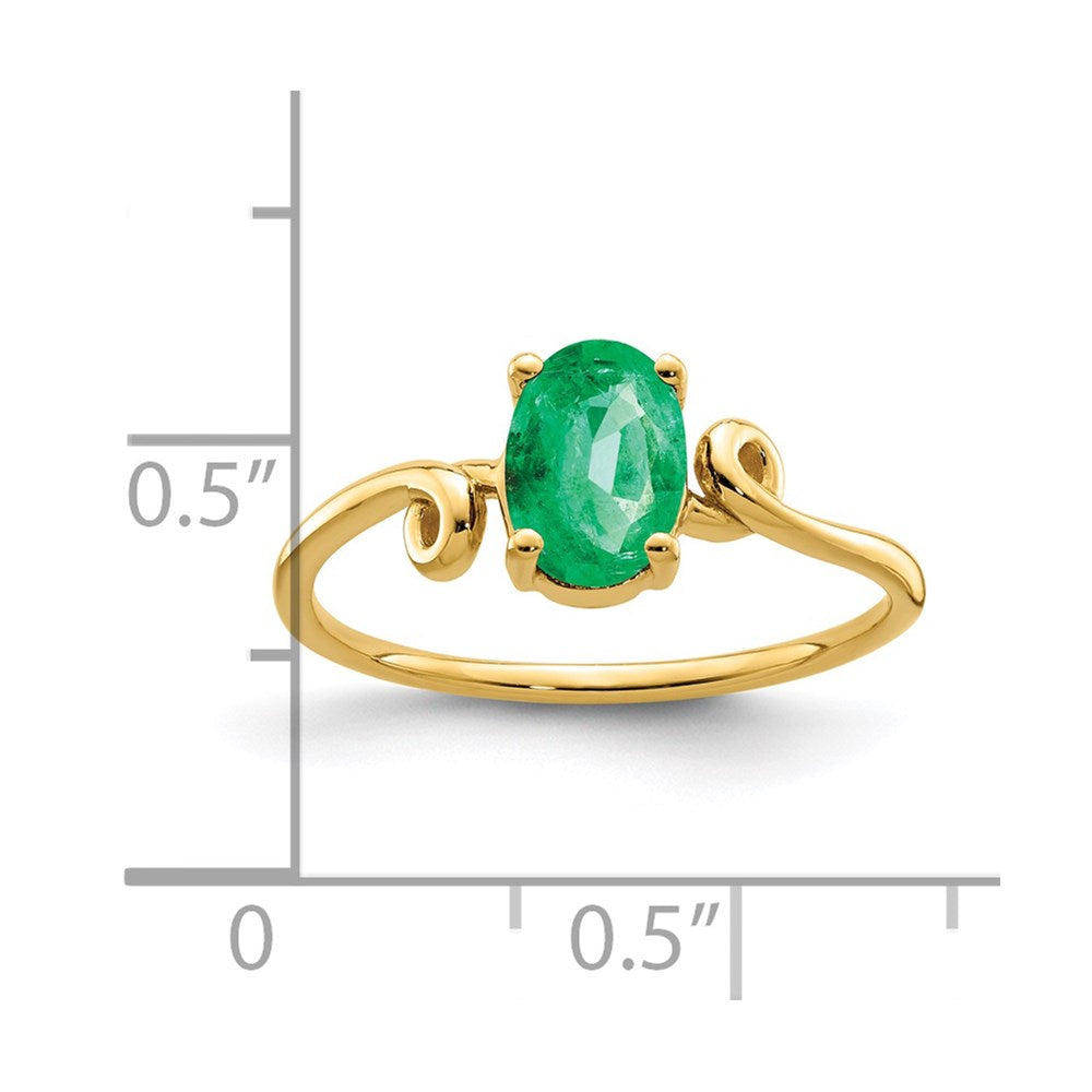 14k 7x5mm Oval Emerald ring