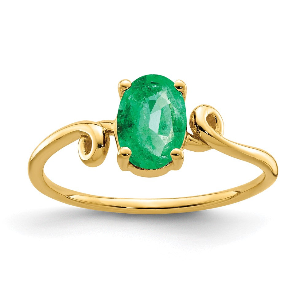 14k 7x5mm Oval Emerald ring