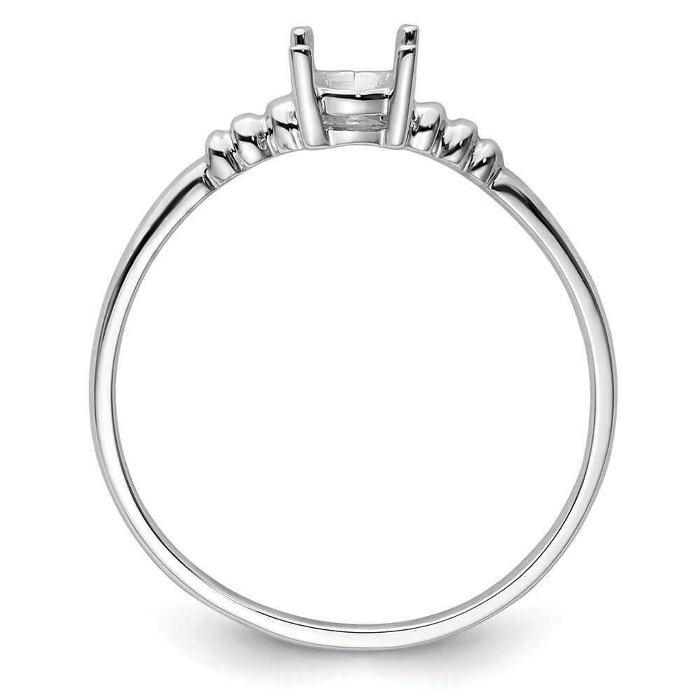 14k White Gold 6x4mm Oval Gemstone Ring Mounting