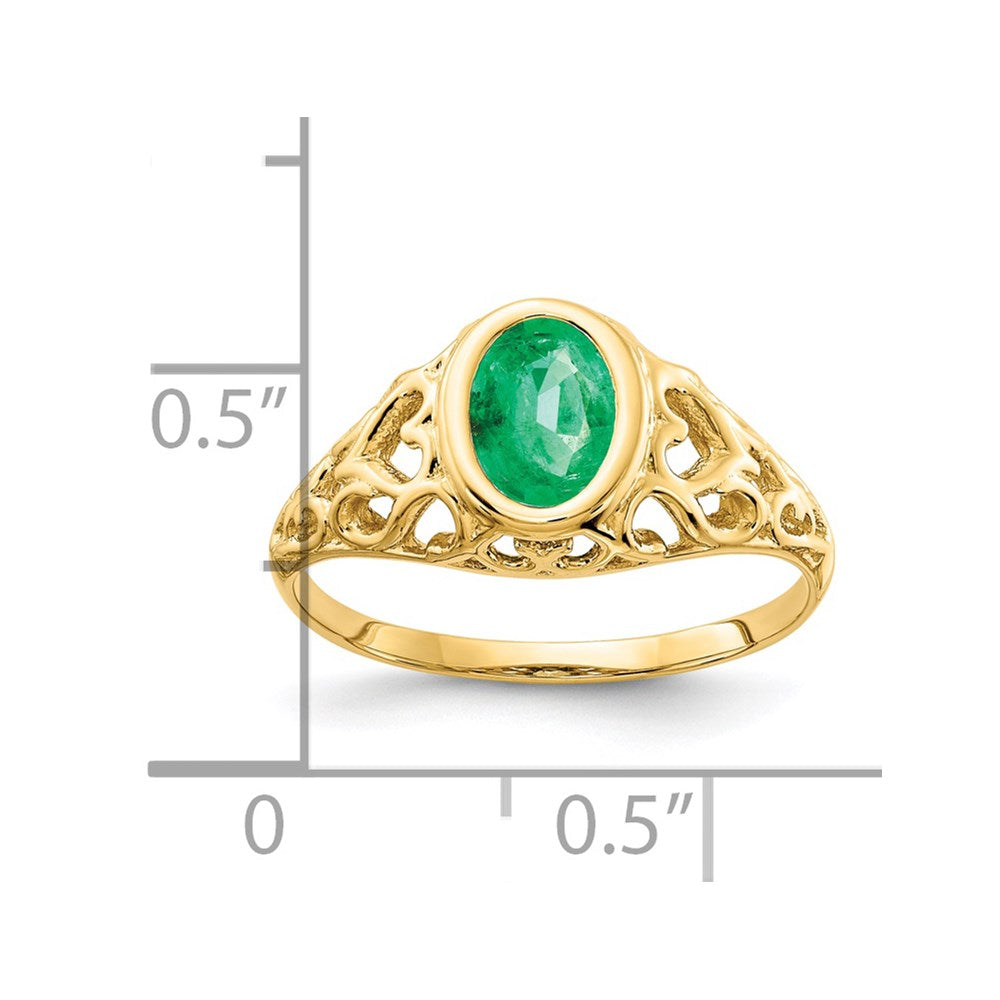 14k 7x5mm Oval Emerald ring