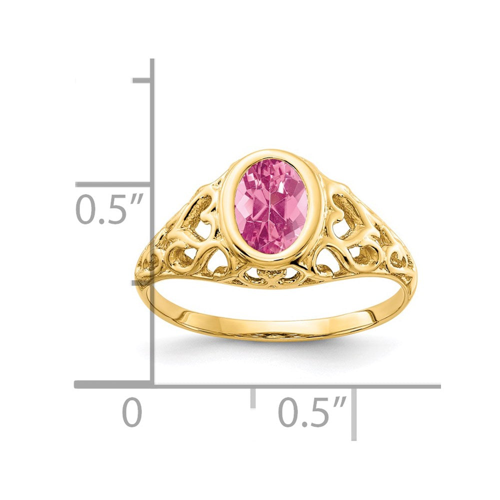 14k 7x5mm Oval Pink Tourmaline Ring
