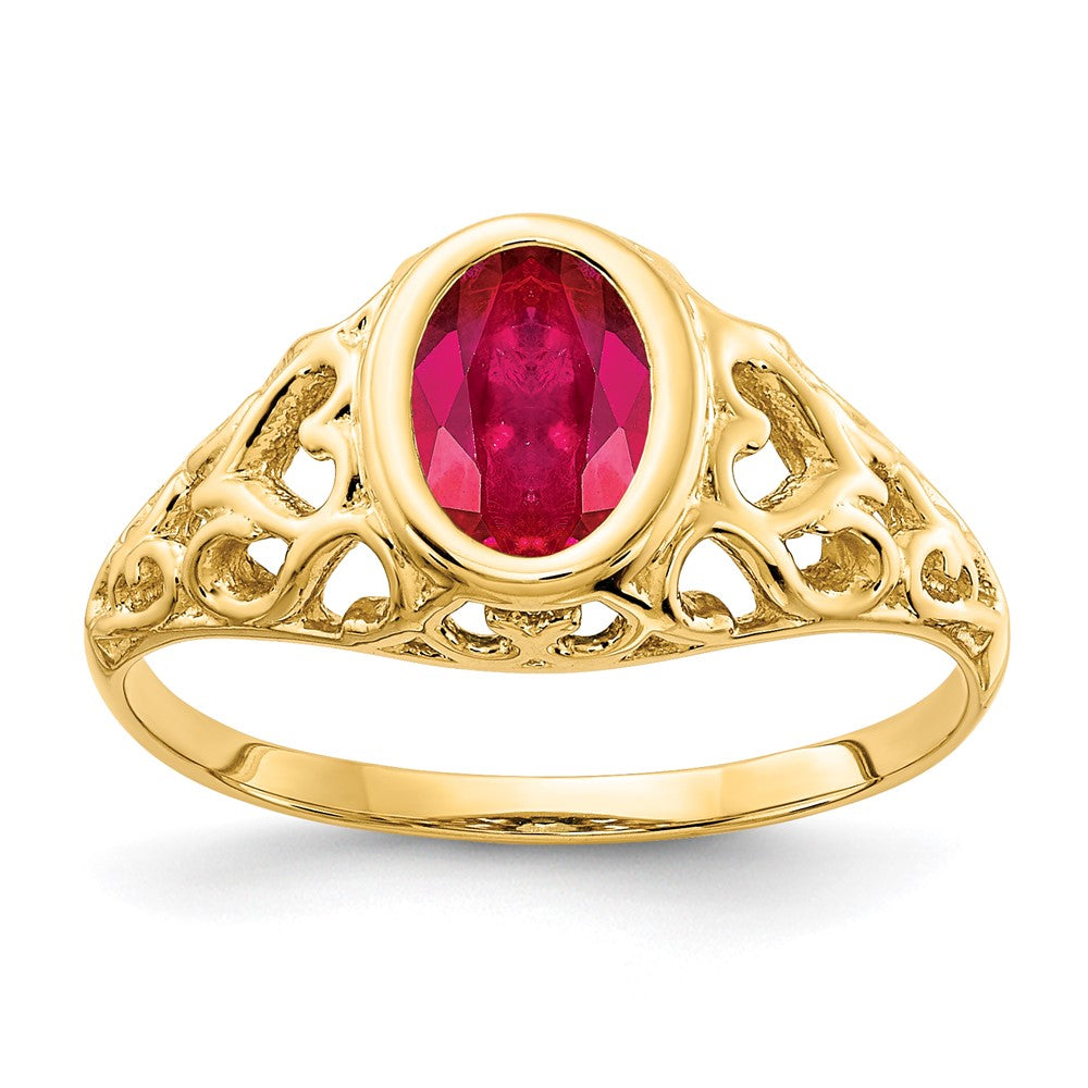14k 7x5mm Oval Ruby ring