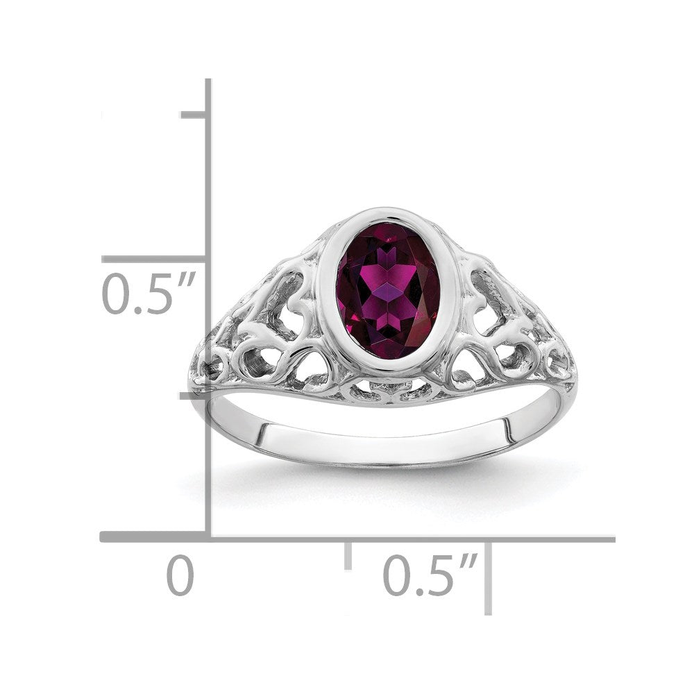 14k White Gold 7x5mm Oval Gemstone Ring Mounting