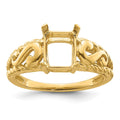 14k 8x6mm Emerald-cut Gemstone Ring Mounting