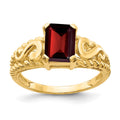 14k 8x6mm Emerald Cut Garnet ring