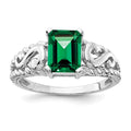 14k White Gold 8x6mm Emerald Cut Mount St. Helens ring