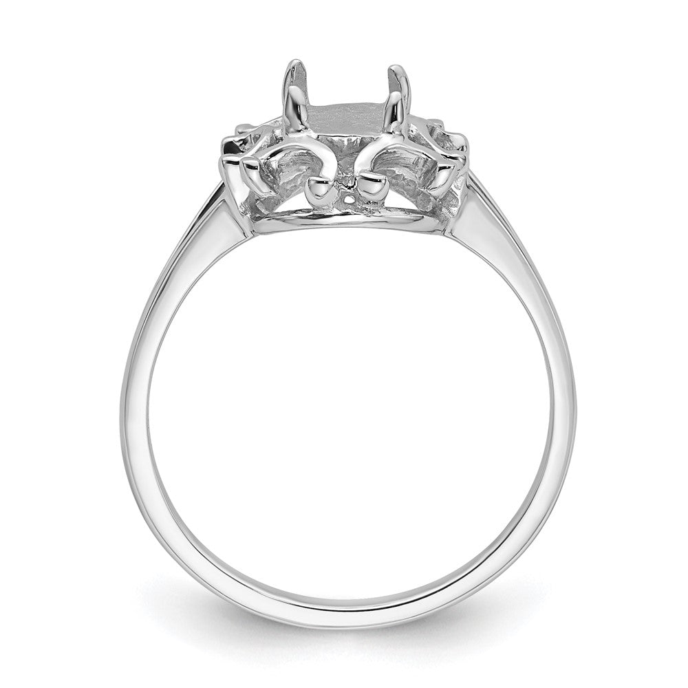 14k White Gold 7x5mm Oval Gemstone Ring Mounting