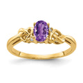 14k 6x4mm Oval Amethyst AAA Diamond ring