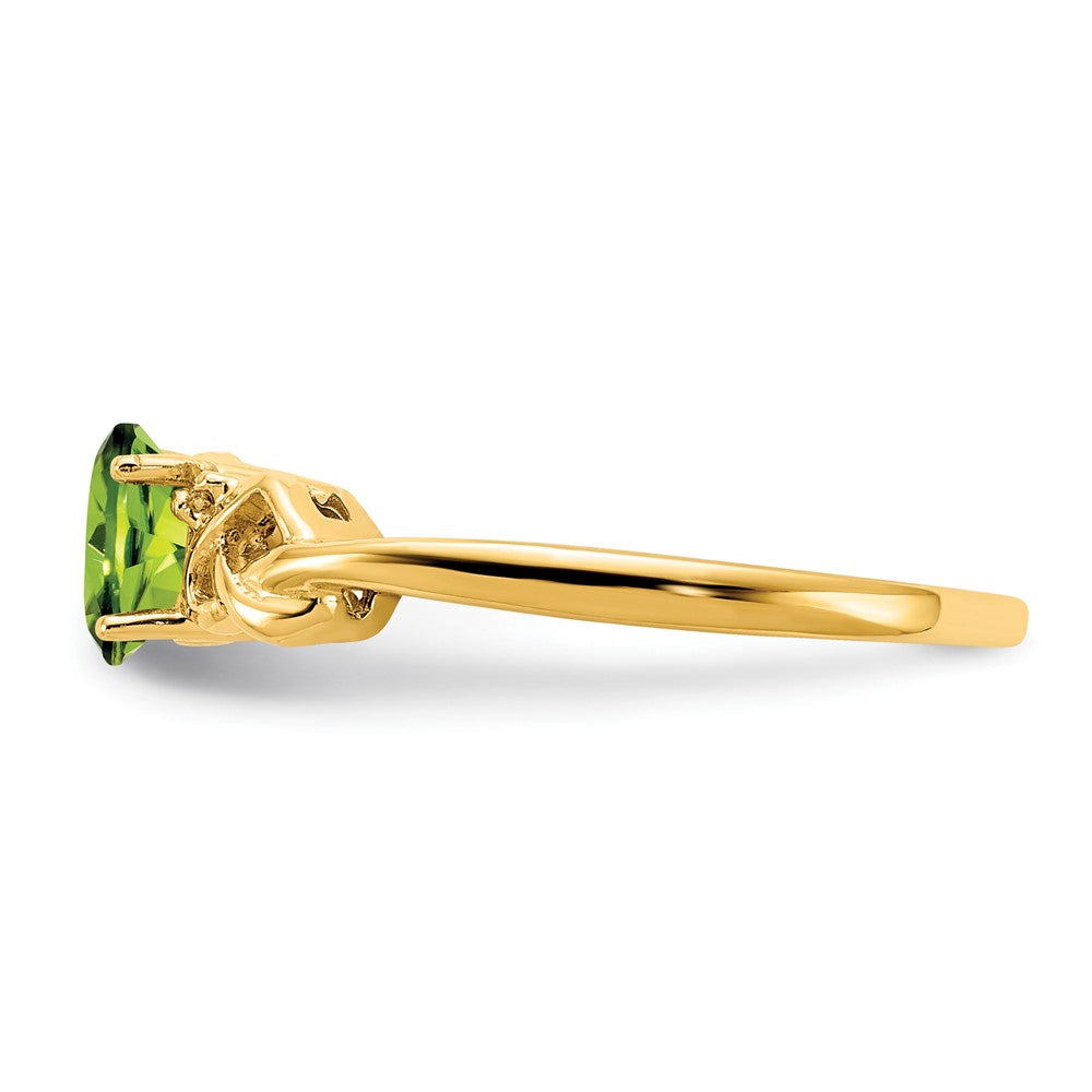14k 6x4mm Oval Peridot A Diamond ring