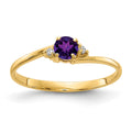 14k 4mm Amethyst VS Diamond ring