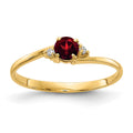 14k 4mm Garnet AAA Diamond ring