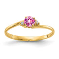 14k 4mm Pink Sapphire AAA Diamond ring