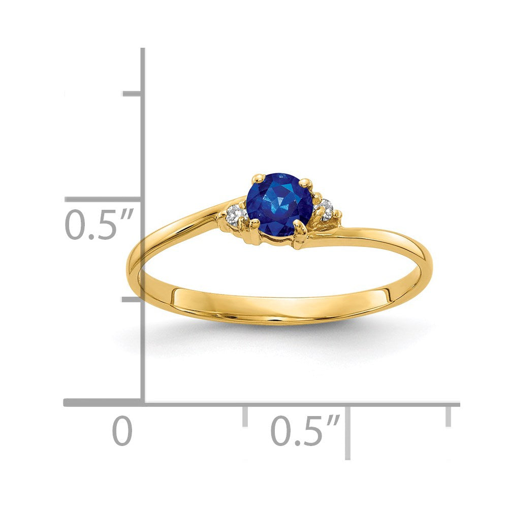 14k 4mm Sapphire AA Diamond ring