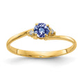 14k 4mm Tanzanite VS Diamond ring