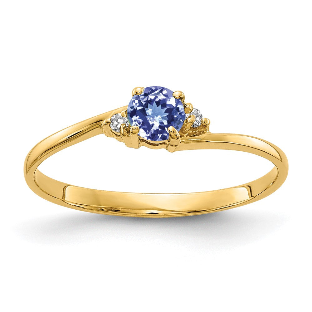 14k 4mm Tanzanite AAA Diamond ring