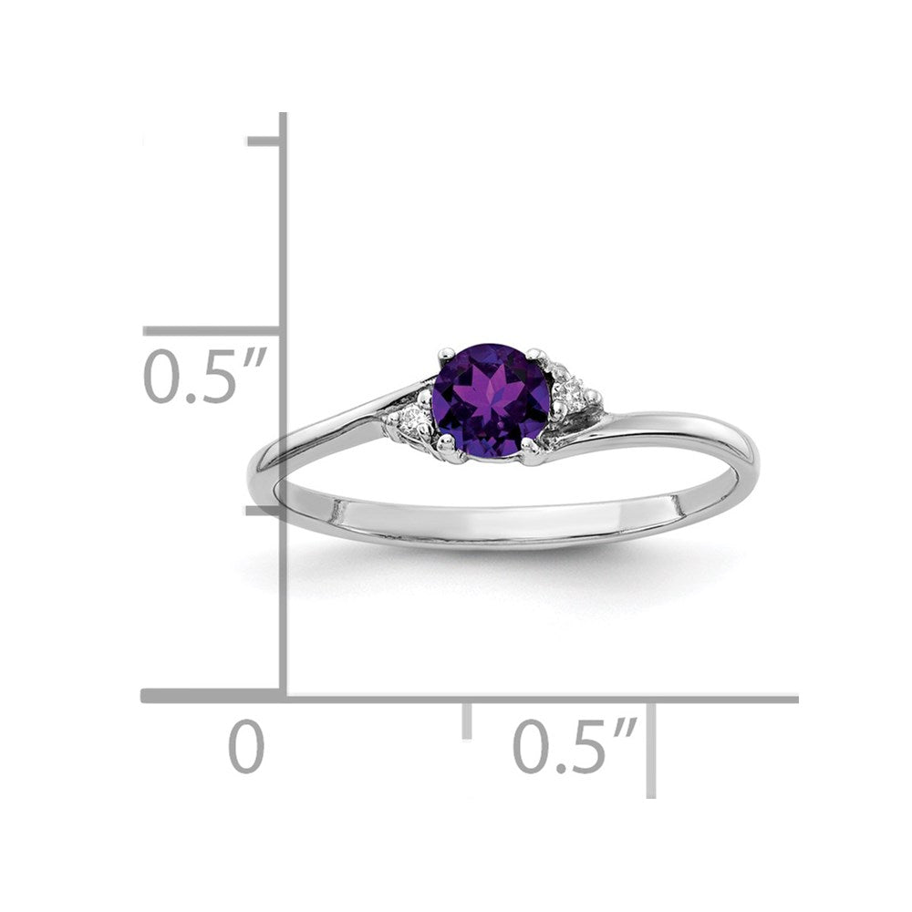 14k White Gold Diamond / 4mm Round Gemstone Ring Mounting