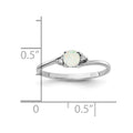 14k White Gold Opal and Diamond Ring