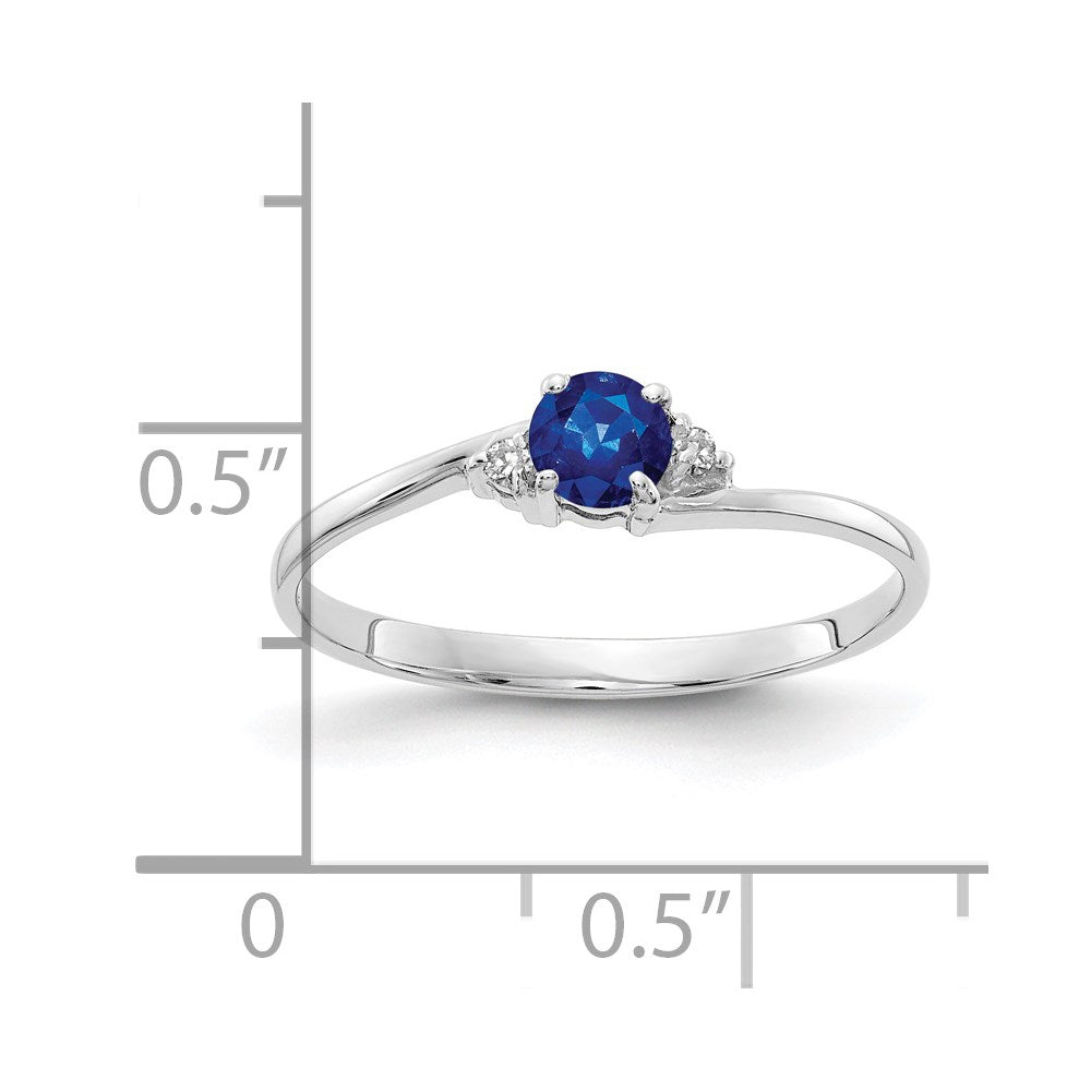 14k White Gold 4mm Sapphire VS Diamond ring