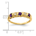 14k 2.75mm Amethyst A Diamond ring