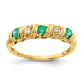14k 2.75mm Emerald A Diamond ring