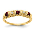14k 2.75mm Garnet A Diamond ring