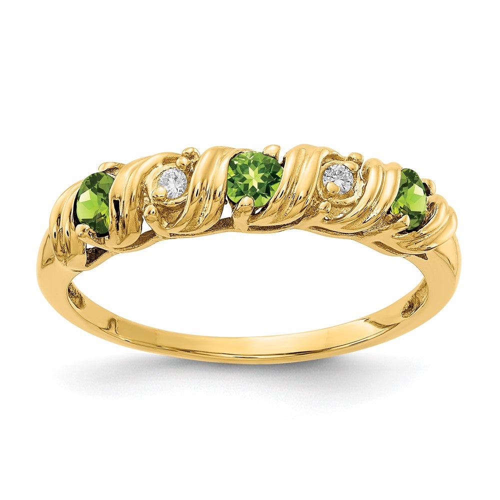 14k 2.75mm Peridot AAA Diamond ring