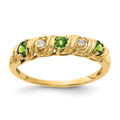 14k 2.75mm Peridot AAA Diamond ring