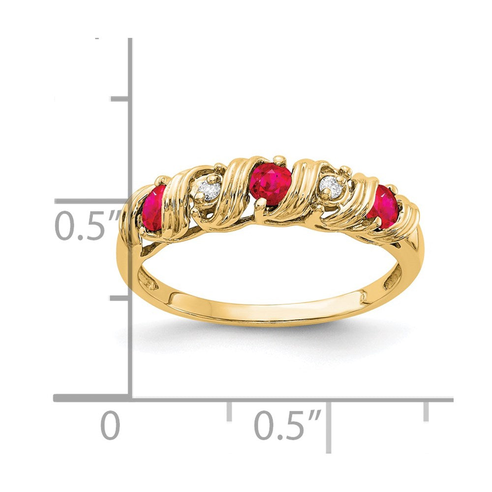 14k 2.75mm Ruby VS Diamond ring