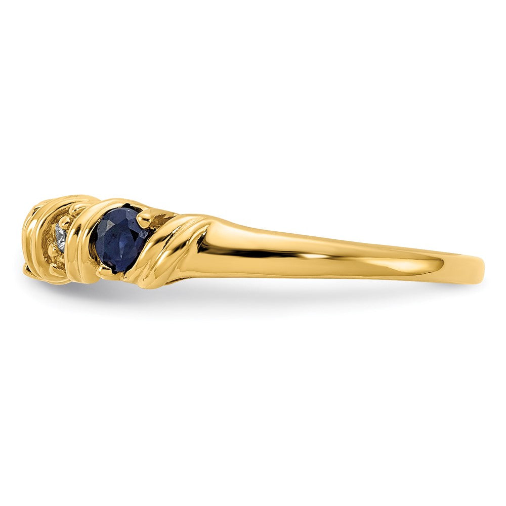 14k 2.75mm Sapphire A Diamond ring