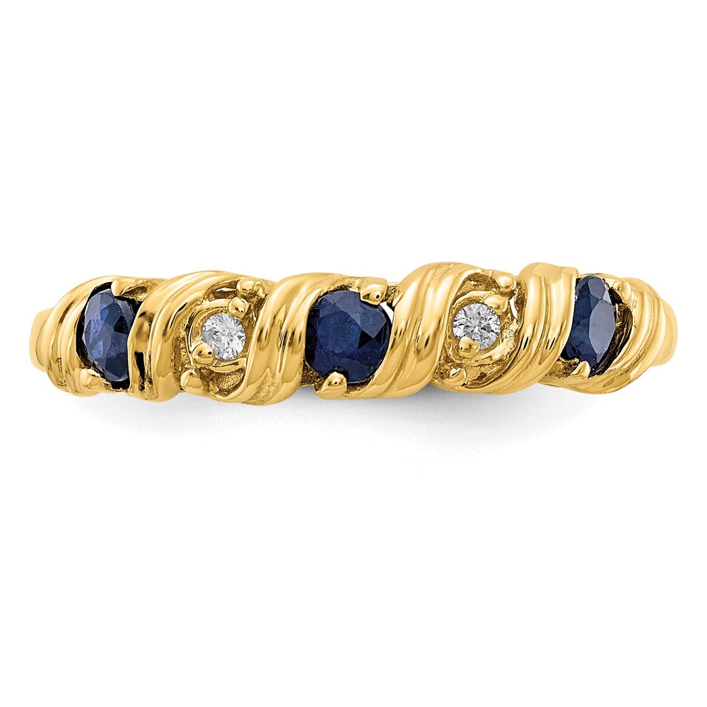 14k 2.75mm Sapphire VS Diamond ring