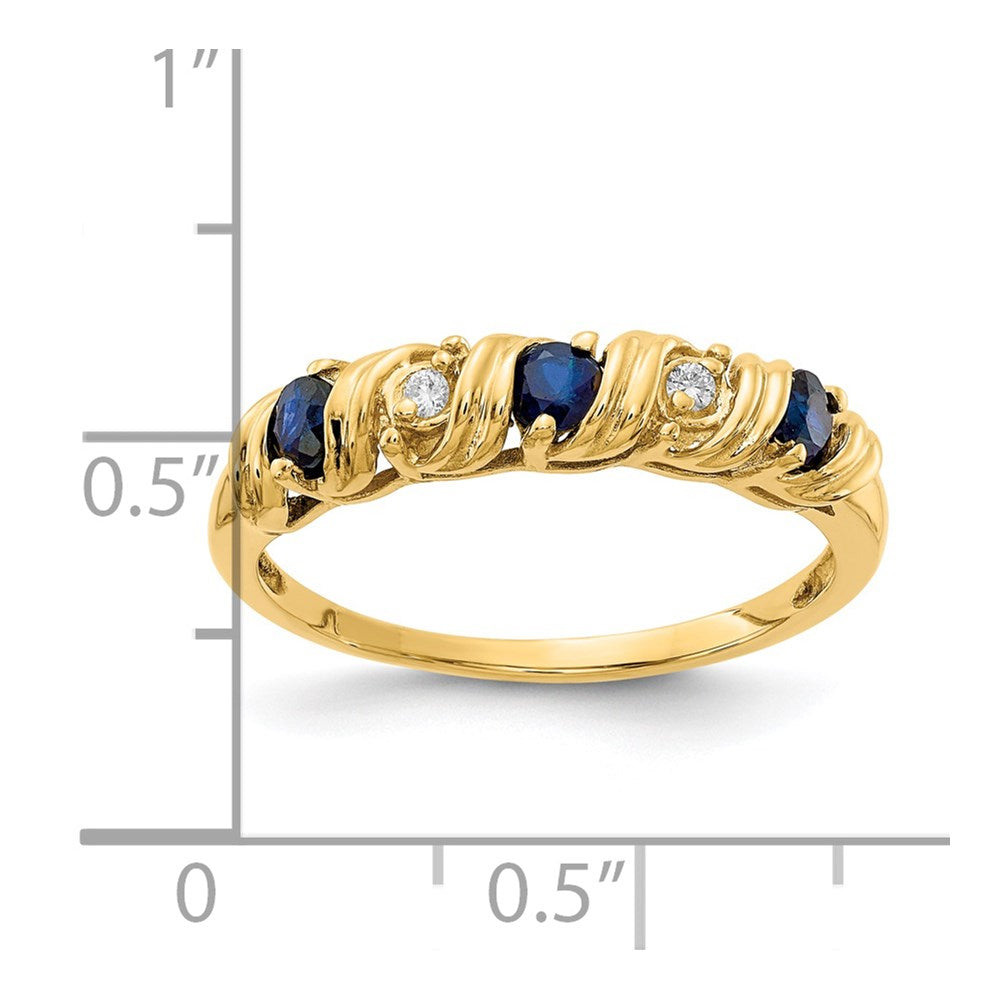 14k 2.75mm Sapphire A Diamond ring