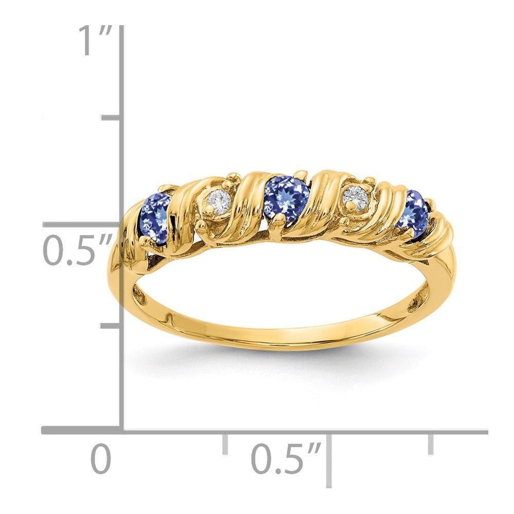 14k 2.75mm Tanzanite AA Diamond ring