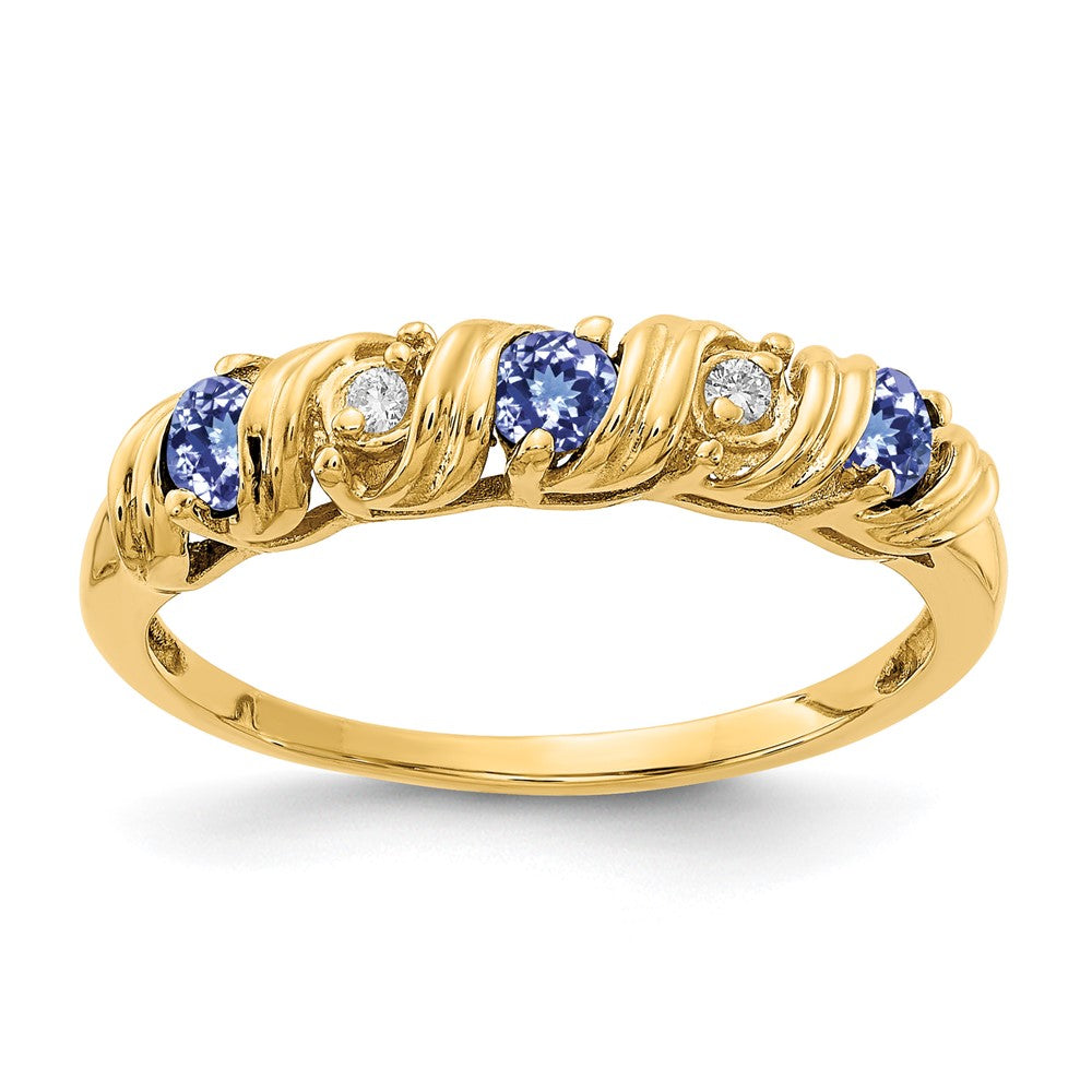 14k 2.75mm Tanzanite A Diamond ring