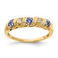 14k 2.75mm Tanzanite AAA Diamond ring