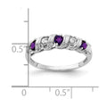 14k White Gold 2.75mm Amethyst AAA Diamond ring
