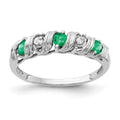 14k White Gold 2.75mm Emerald VS Diamond ring