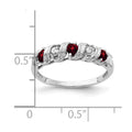 14k White Gold 2.75mm Garnet AAA Diamond ring