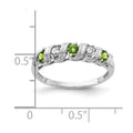 14k White Gold 2.75mm Peridot VS Diamond ring