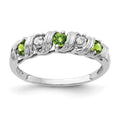 14k White Gold 2.75mm Peridot A Diamond ring