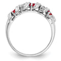 14k White Gold 2.75mm Ruby VS Diamond ring