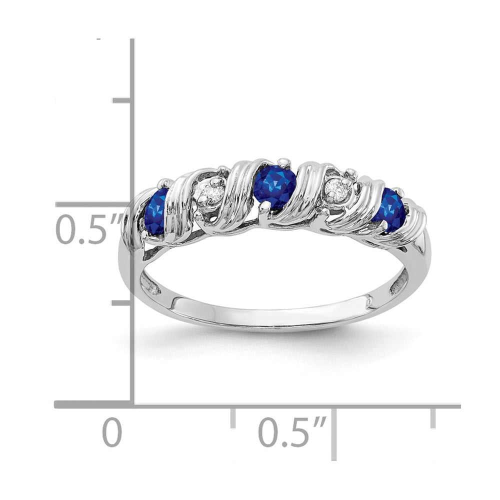 14k White Gold 2.75mm Sapphire AAA Diamond ring