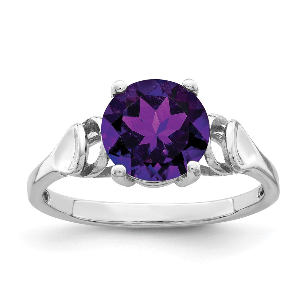 14k White Gold 8mm Round Gemstone Ring Mounting