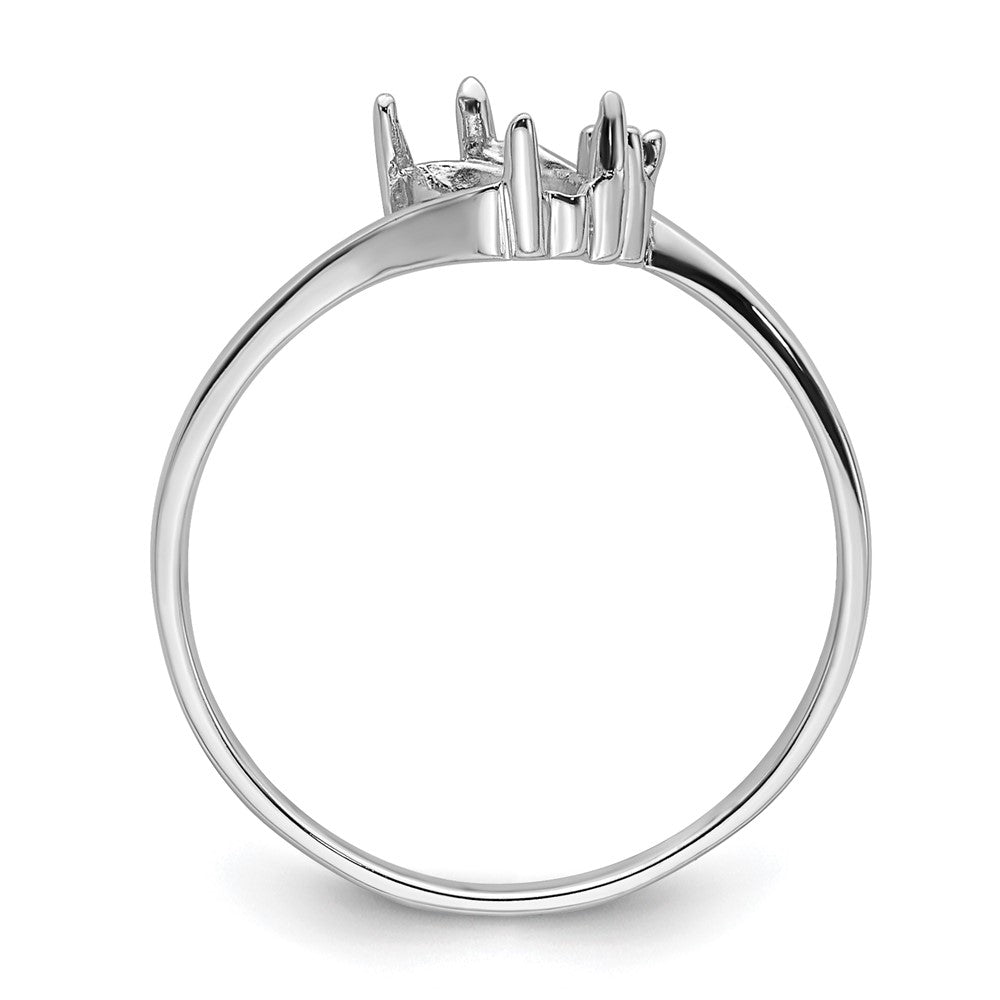 14k White Gold Diamond / 7x3.5mm Marquise Gemstone Ring Mounting