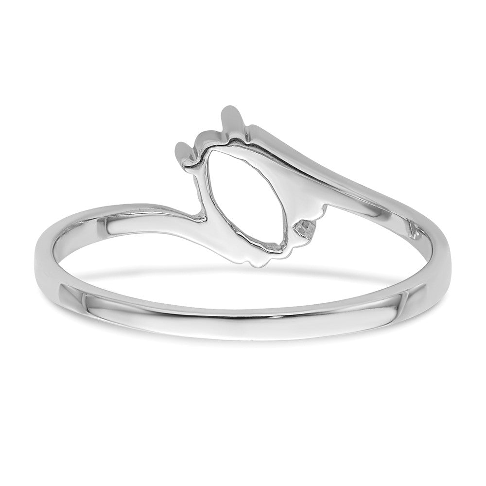 14k White Gold Diamond / 7x3.5mm Marquise Gemstone Ring Mounting