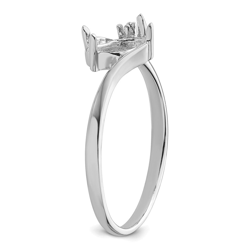 14k White Gold Diamond / 7x3.5mm Marquise Gemstone Ring Mounting