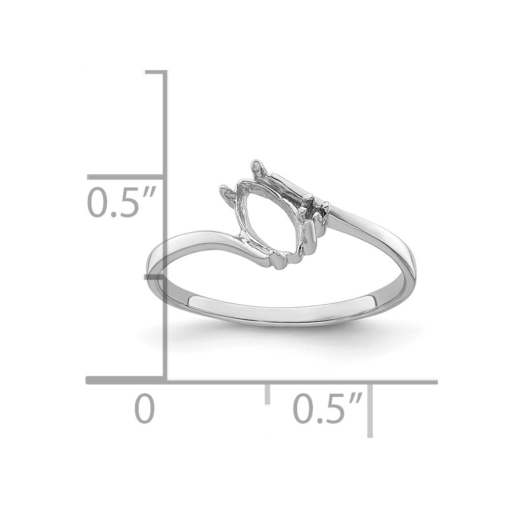 14k White Gold Diamond / 7x3.5mm Marquise Gemstone Ring Mounting