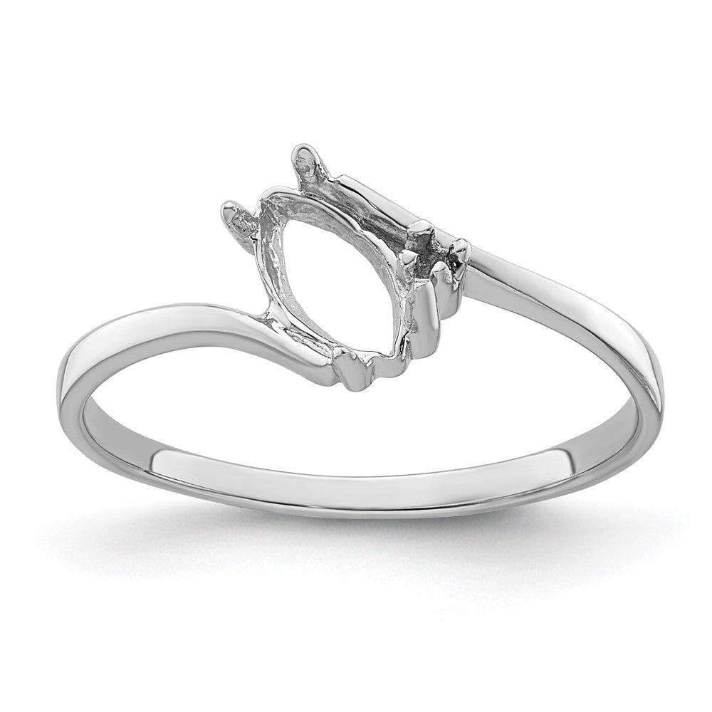 14k White Gold Diamond / 7x3.5mm Marquise Gemstone Ring Mounting