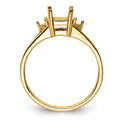 14k Diamond / 7x5mm Emerald-cut Gemstone Ring Mounting